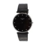 Longines La Grande Classique stainless steel gentleman's wristwatch, ref. L4 766 4, circular black