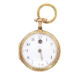 English 18th century repeating verge gold pocket watch, the movement signed Charles Coulon,