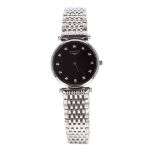 Longines La Grande Classique stainless steel lady's bracelet watch, ref. L4 209 4, black dial with