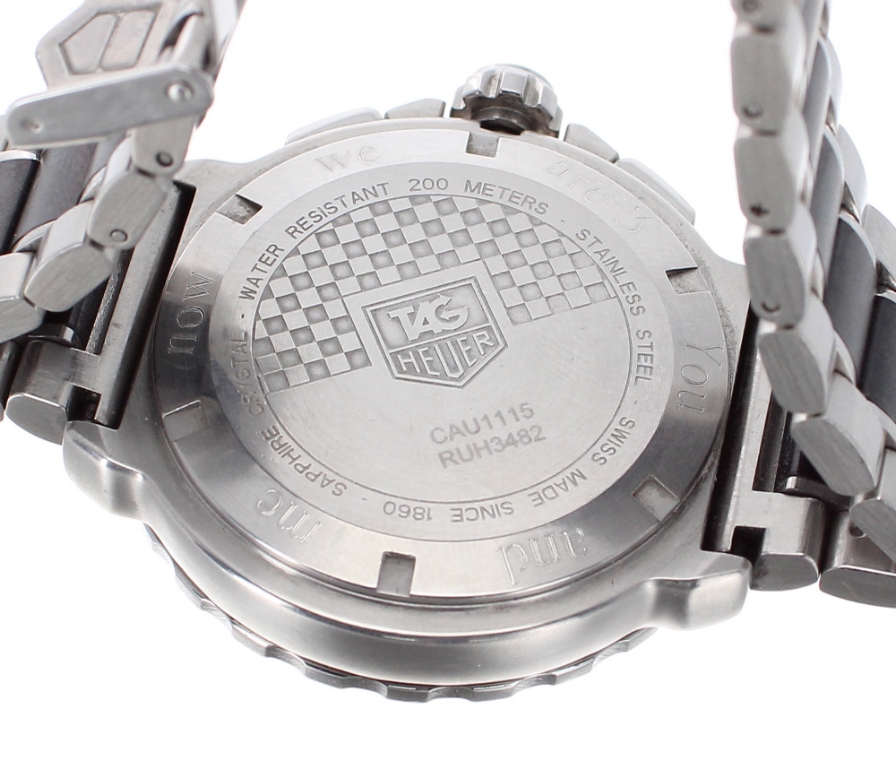 Tag Heuer Formula 1 Chronograph stainless steel gentleman's bracelet watch, ref. CAU1115, circular - Image 2 of 2