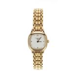 Longines square cased gold plated and stainless steel lady's bracelet watch, ref. L5 125 2,