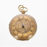Victorian 18ct fusee lever small pocket watch, London 1864, the movement signed J. Aitkinson,