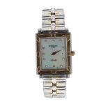 Raymond Weil Geneve Parsifal rectangular bicolour gentleman's bracelet watch, ref. 9330, rectangular