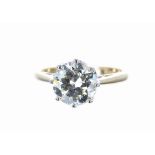 Impressive and large 18k old-cut solitaire diamond ring, 2.40ct approx, clarity VS2-SI1, colour K/L,