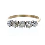 18ct and platinum five stone old-cut diamond ring, 0.80ct aproxx, clarity SI, colour I/M, 3.3gm,