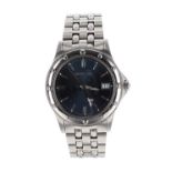 Raymond Weil Tango stainless steel gentleman's bracelet watch, ref. 5590, circular blue dial,