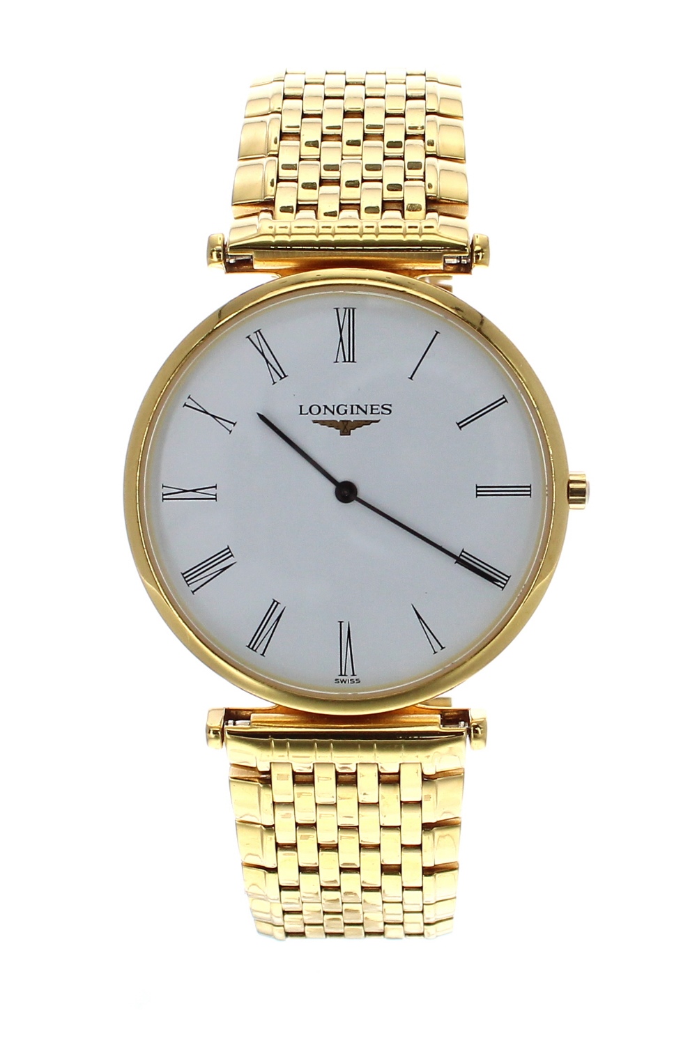 Longines La Grande Classique gold plated gentleman's bracelet watch, ref. L4 709 2, circular white