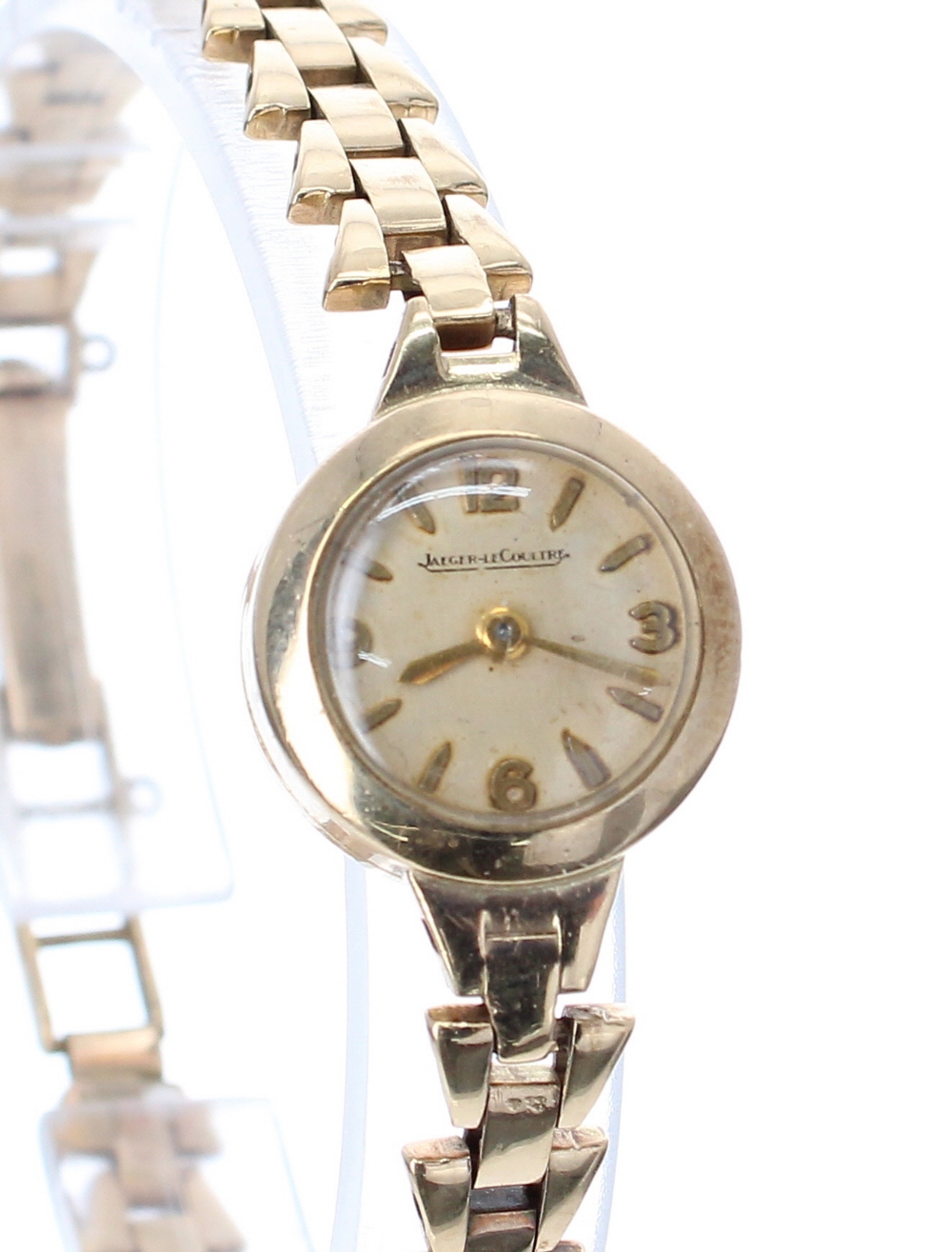 Jaeger LeCoultre 9ct lady's wristwatch, ref. 2605, signed silvered dial with reverse wind crown, - Image 2 of 3