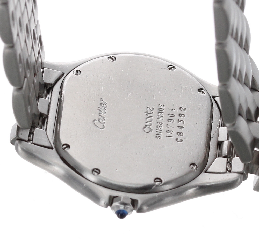 Cartier Cougar stainless steel gentleman's bracelet watch, ref. 187904, circular cream dial with - Image 2 of 2