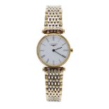 Longines La Grande Classique bicolour lady's bracelet watch, ref. L4 209 2, circular white dial,