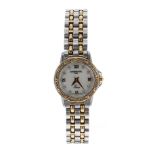 Raymond Weil Geneve Tango bicolour lady's bracelet watch, ref. 5860, circular mother of pearl dial