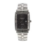 Raymond Weil Parsifal rectangular stainless steel gentleman's bracelet watch, ref. 9341, rectangular