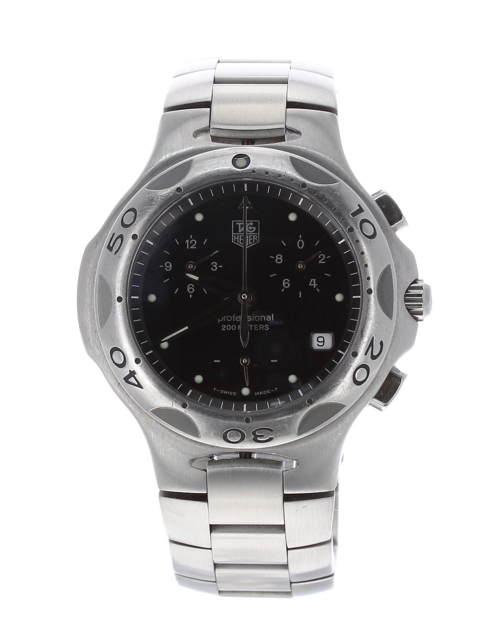 Tag Heuer Kirium Professional 200m Chronograph stainless steel gentleman's bracelet watch, ref.