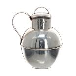 Late Victorian lidded silver Guernsey flagon, maker William Clarke & Son, Birmingham 1898, 4"