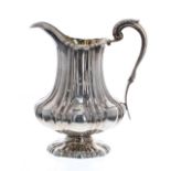 William IV silver reeded baluster cream jug, maker Edward Barton, London 1833, 5.5" high, 7.1oz t
