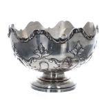 George V silver repousse fruit bowl, maker Mappin & Webb, Sheffield 1914, 5" high, 7" diameter, 11.