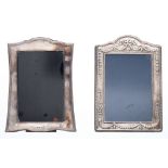 Two silver photograph frames, one by Ray Hall, Birmingham 1990, 6.5" high, 5" wide, the other by