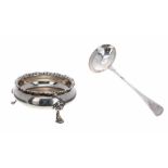 George III silver sauce ladle, maker John Lambe, London 1811, 7" long, together with Edwardian