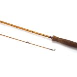 Hardy Bros. "The Perfection" Palakona two piece 9'6" split cane fly fishing rod, tube rod container