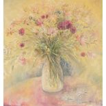 Ilona Von Ronay (20th century) - flowers in a vase, signed, oil on canvas, 40" x 38" **The artist