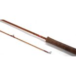 Forshaws of Liverpool two piece 7' split cane fly fishing rod, tube rod container