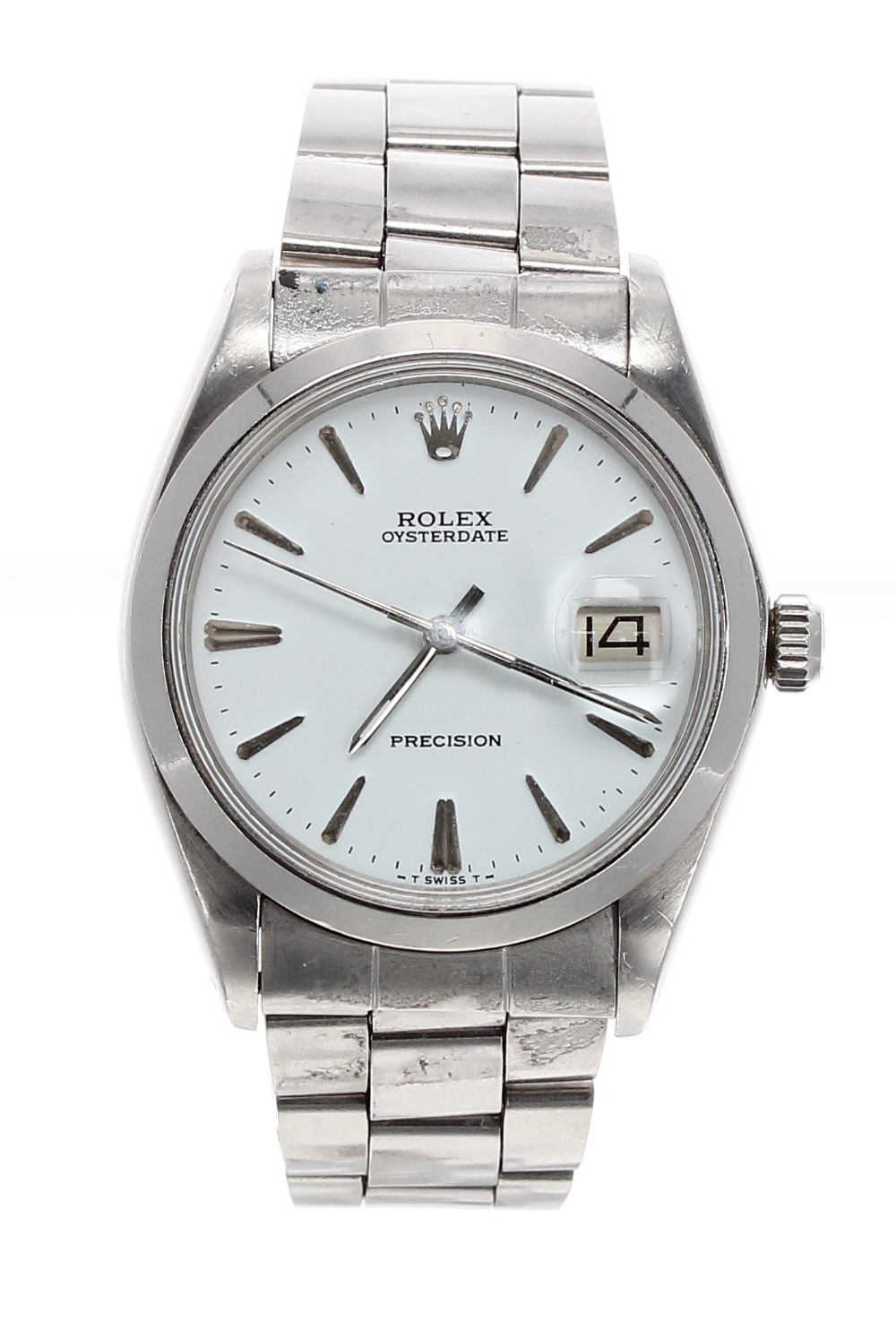 Rolex Oysterdate Precision stainless steel gentleman's bracelet watch, ref. 6694, circa 1970-71,