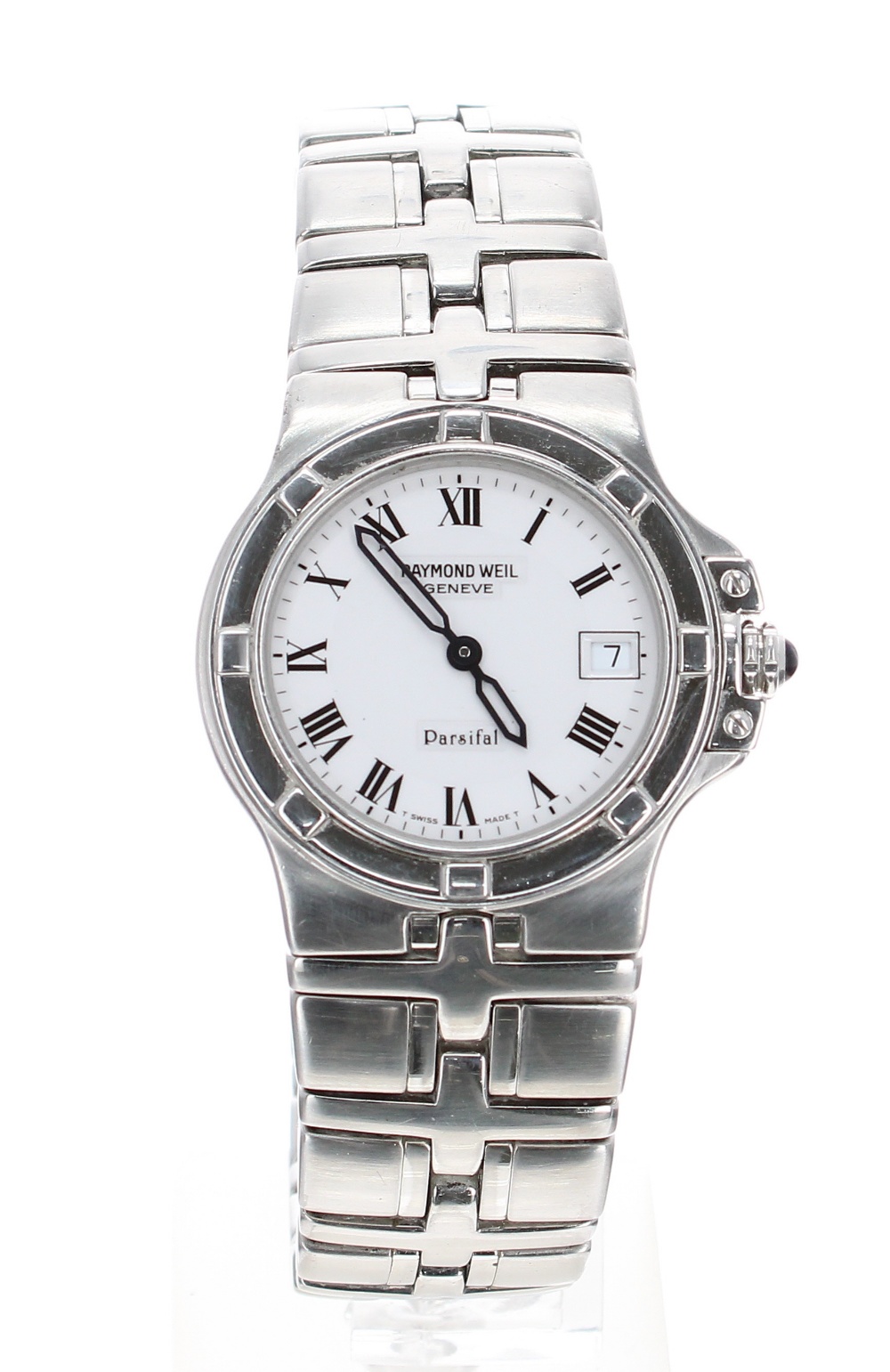 Raymond Weil Parsifal stainless steel gentleman's bracelet watch, ref. 9571, white dial, quartz,