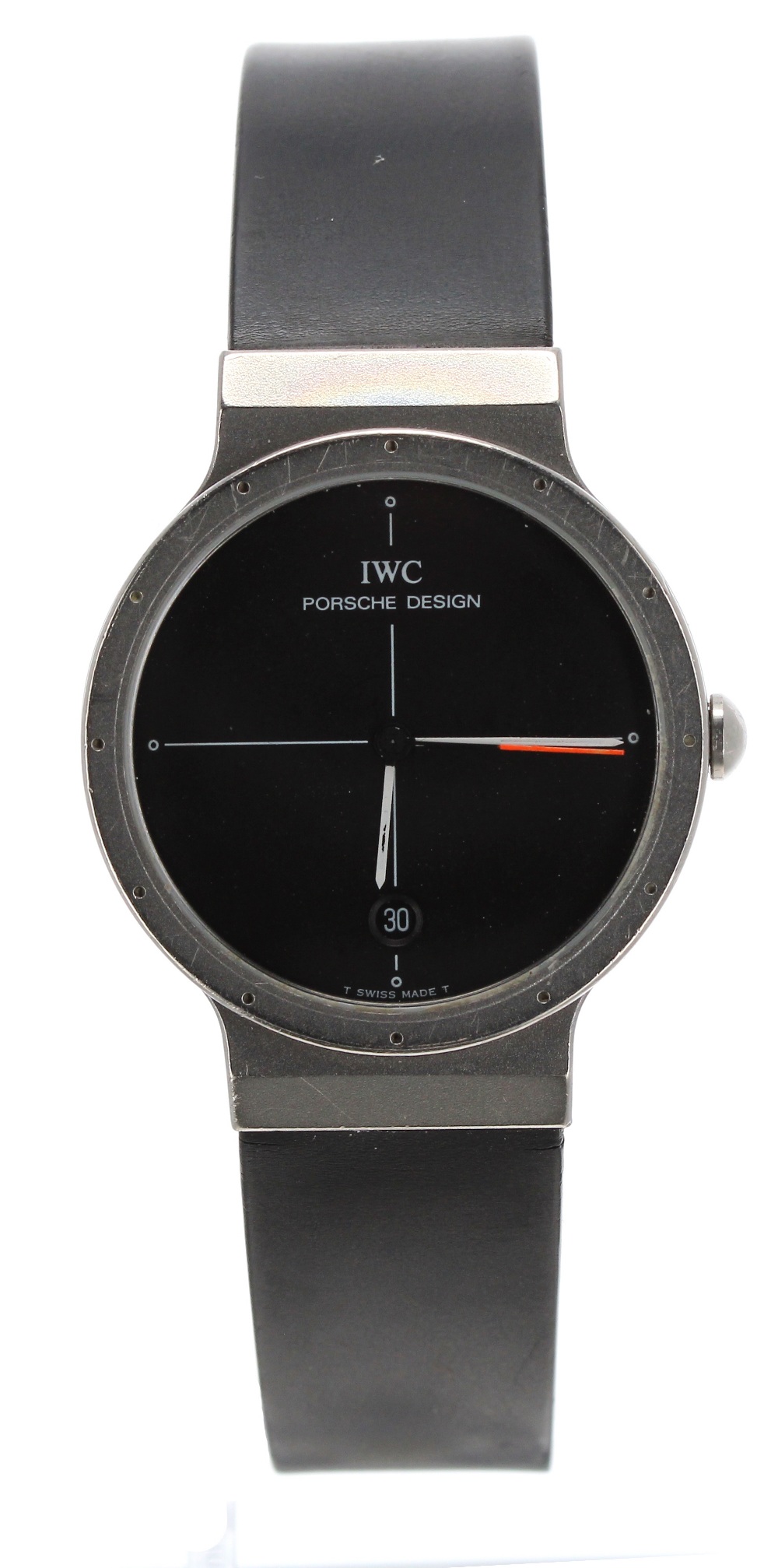 IWC (International Watch Co) Porsche Design mid size titanium gentleman's wristwatch, ref. 3330, no.