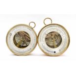 Small circular aneroid barometer, the 4.75" silvered chapter ring signed Eduardo Augusto Pereira,