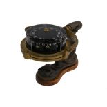 English brass compass signed on the gimbal ring Henry Browne & Son Limited, Barking & London,