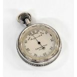 Engine turned pocket barometer signed Edward & Sons, Glasgow, 2" diameter