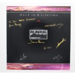 Runrig - autographed 'Once in a Lifetime' vinyl album, birthday tribute signing by members of the