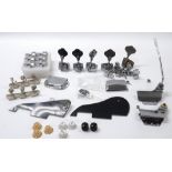 Selection of good guitar spares including pickguards, tuners, knobs, vibratos etc
