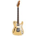 Early 1970s Shaftesbury 3265 electric guitar, made in Italy, ser. no. 1xx0; Finish: butterscotch,