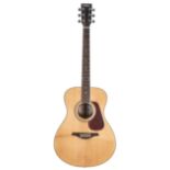 JHS Vintage V300 acoustic guitar, natural finish, with accessory pack including Kinsman soft bag,