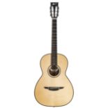Brook Lyn acoustic guitar, made in England, ser. no. 7xxxx0; Back and sides: rosewood; Top: natural;