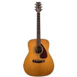 1970s Yamaha FG-200 acoustic guitar, made in Japan; Back and sides: mahogany, various minor