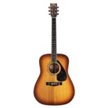 Yamaha FG-250S acoustic guitar; Back and sides: mahogany, light imperfections including a lacquer