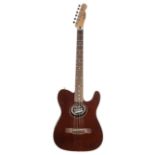 2009 Fender Telecoustic electro-acoustic guitar, made in China; Finish: brown; Fretboard: