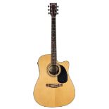 Suzuki SDG-35CE electro-acoustic guitar, made in Japan; Back and sides: mahogany, minor blemishes;