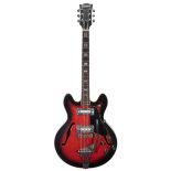 Early 1970s Columbus catalogue number 36 hollow body electric guitar, made in Japan; Finish: red