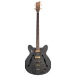 1960s Egmond hollow body bass guitar, made in Holland, ser. no. 2xxxx0; Finish: matt black,