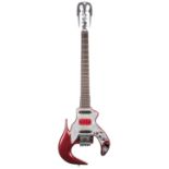 2005 Actone aluminium neck electric guitar; Finish: candy apple red eccentric body; Fretboard:
