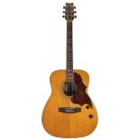 1970s Yamaha FG-350E electro-acoustic guitar, made in Japan; Back and sides: mahogany, various