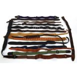 Good selection of vintage and later fabric and leather guitar straps