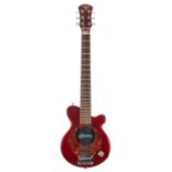 Pignose PGG-200 electric guitar; Finish: candy apply red; Case: original gig bag; Overall condition: