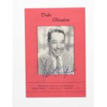 Duke Ellington - autographed concert programme for the Guild Hall Southampton, July 4th, signed by