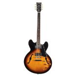 JHS Vintage Synergy Series VR6 VSA535 semi hollow body electric guitar, sunburst finish (new/