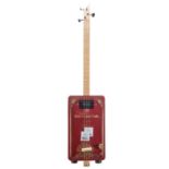 Three string electric cigar box guitar; together with a three string electric wine box guitar (2)