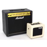 Vox Mini 3 G2 guitar amplifier; together with a Marshall MG Series 30DFX guitar amplifier and a